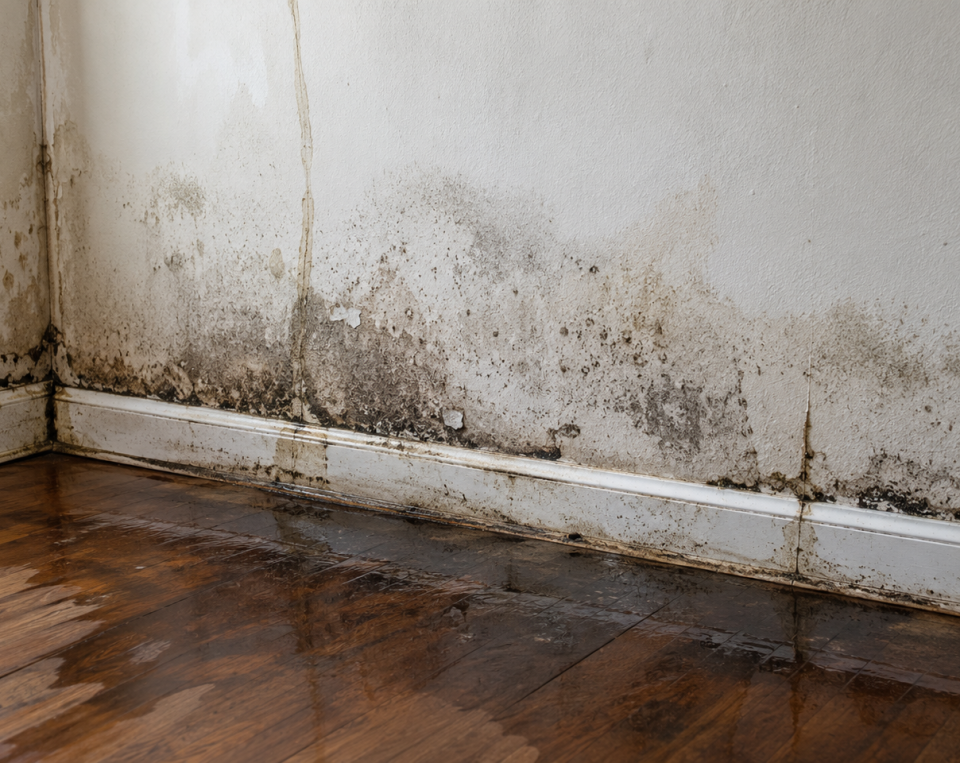 water damage wall